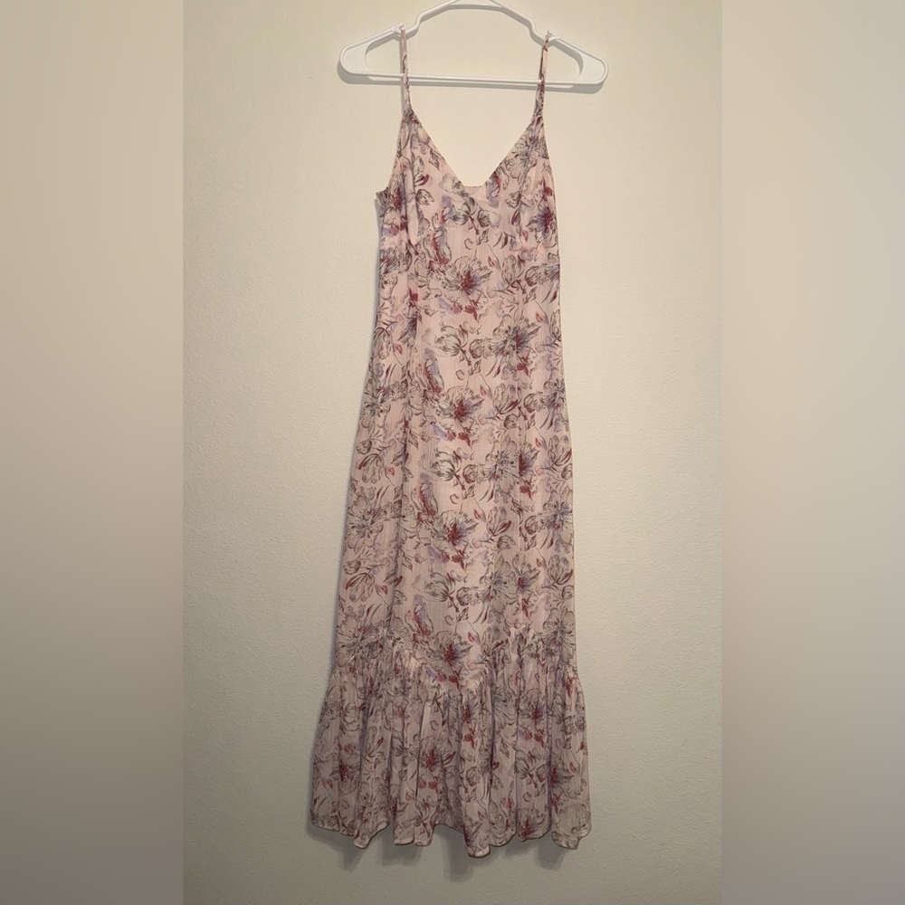 Storia Pink Floral Spaghetti Strap Maxi Dress